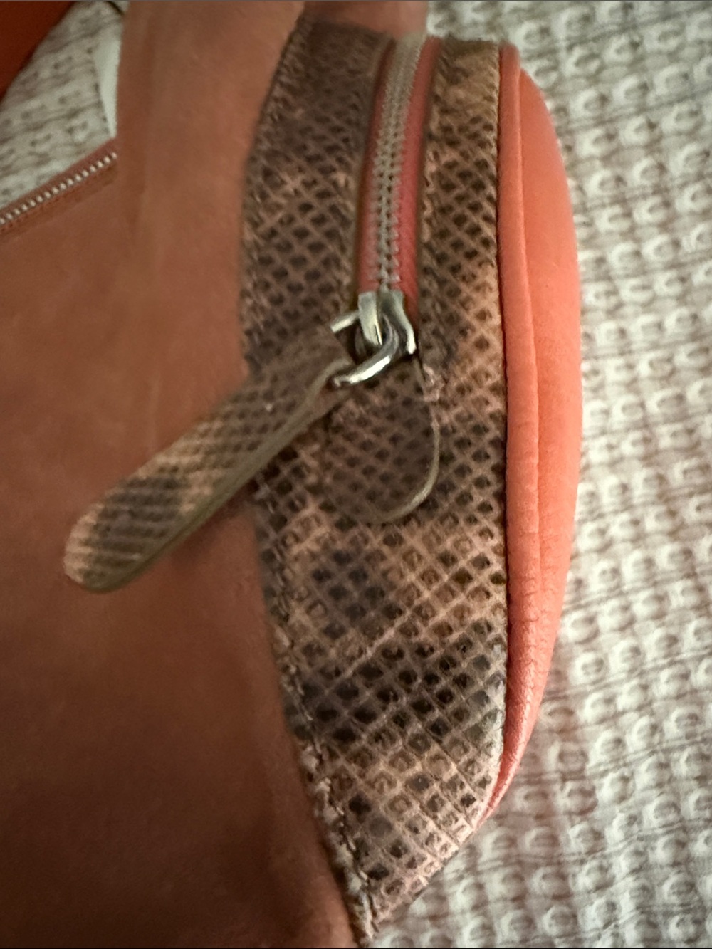 Tod's Burnt Orange Suede Shoulder Hobo with Brown Trim - Picture 13 of 13